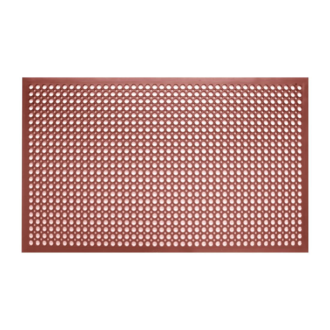 Jantex Rubber Grease-resistant Anti-Fatigue Mat Red - 1500 x 900mm GF017