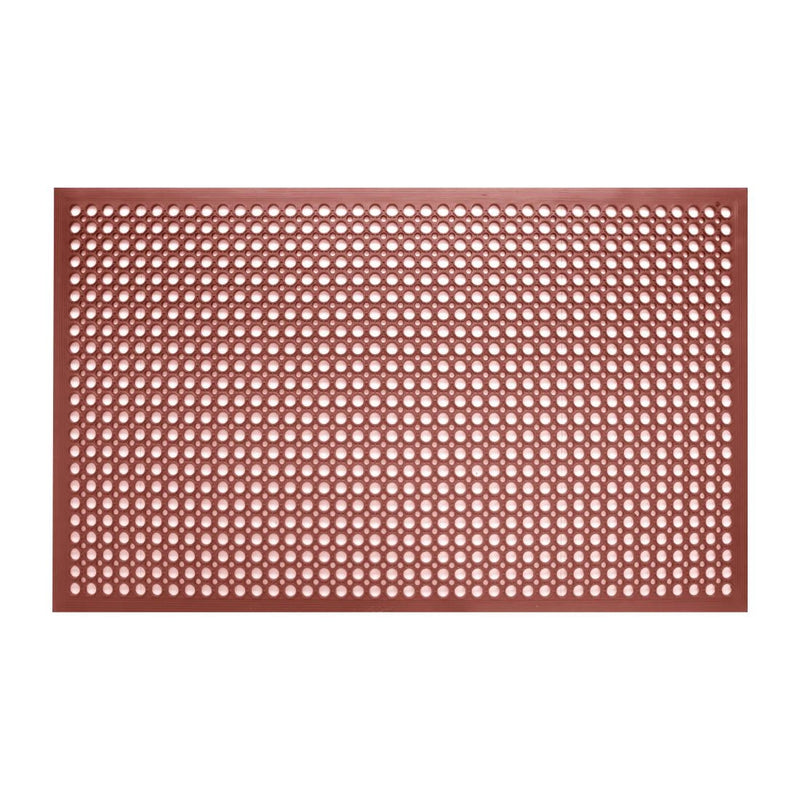 Jantex Rubber Grease-resistant Anti-Fatigue Mat Red - 1500 x 900mm GF017