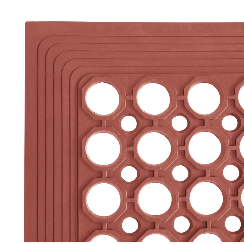 Jantex Rubber Grease-resistant Anti-Fatigue Mat Red - 1500 x 900mm GF017