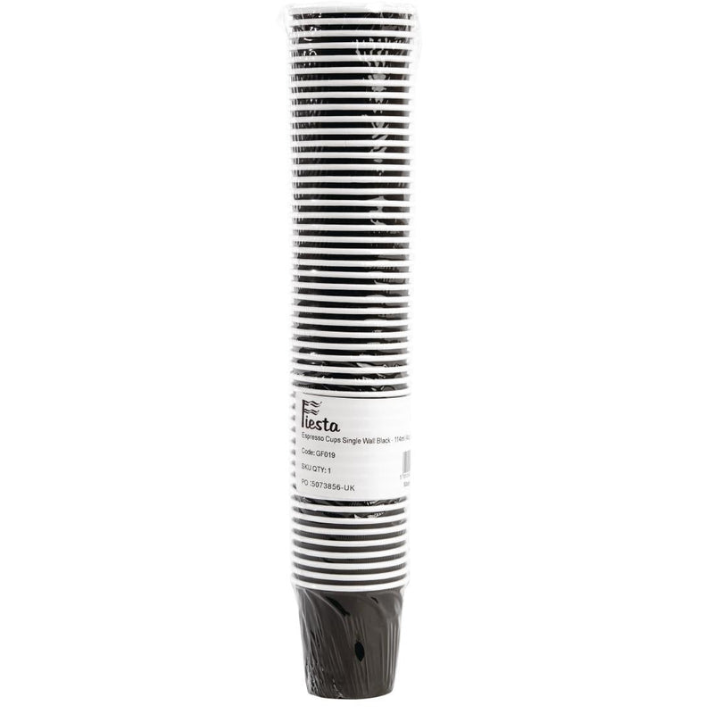 Fiesta Recyclable Espresso Takeaway Cups Black 114ml (Pack of 1000) GF018