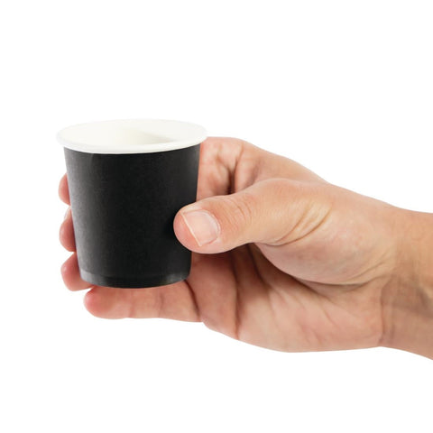 Fiesta Recyclable Espresso Takeaway Cups Black 114ml (Pack of 1000) GF018