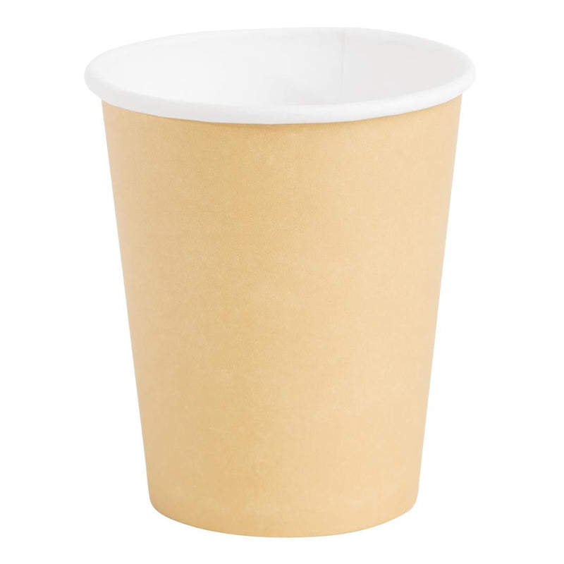 Fiesta Recyclable Takeaway Coffee Cups Single Wall Brown 225ml (Pack of 1000) GF030