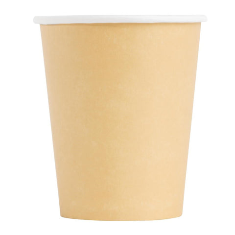 Fiesta Recyclable Takeaway Coffee Cups Single Wall Brown 225ml (Pack of 1000) GF030