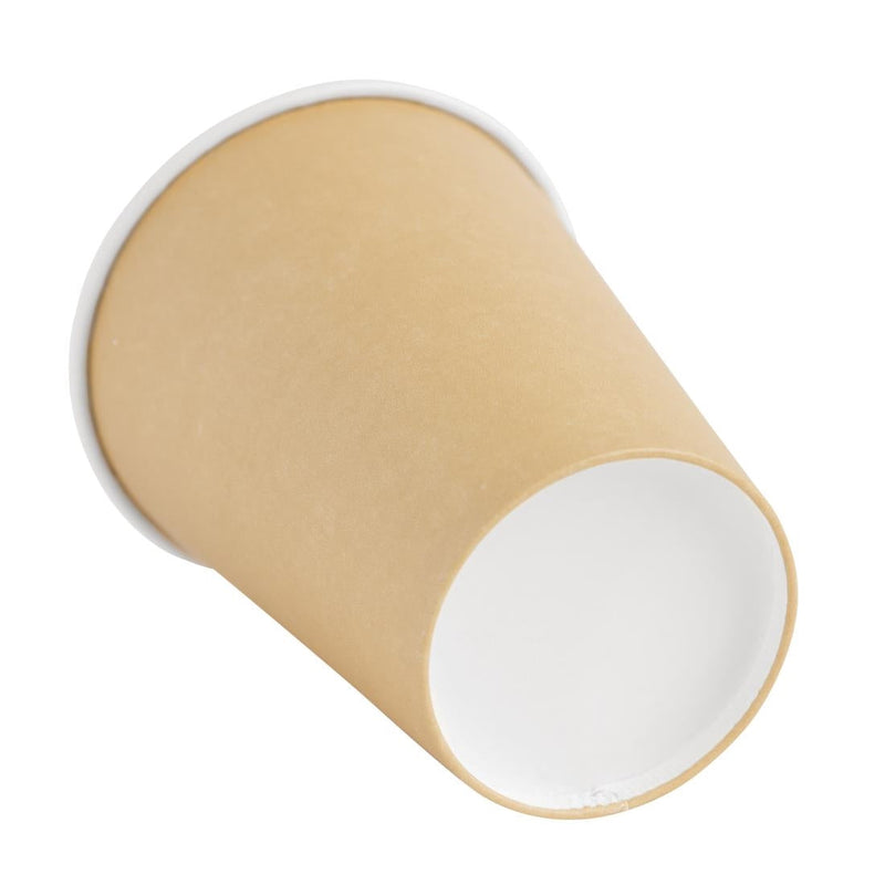 Fiesta Recyclable Takeaway Coffee Cups Single Wall Brown 340ml (Pack of 1000) GF032