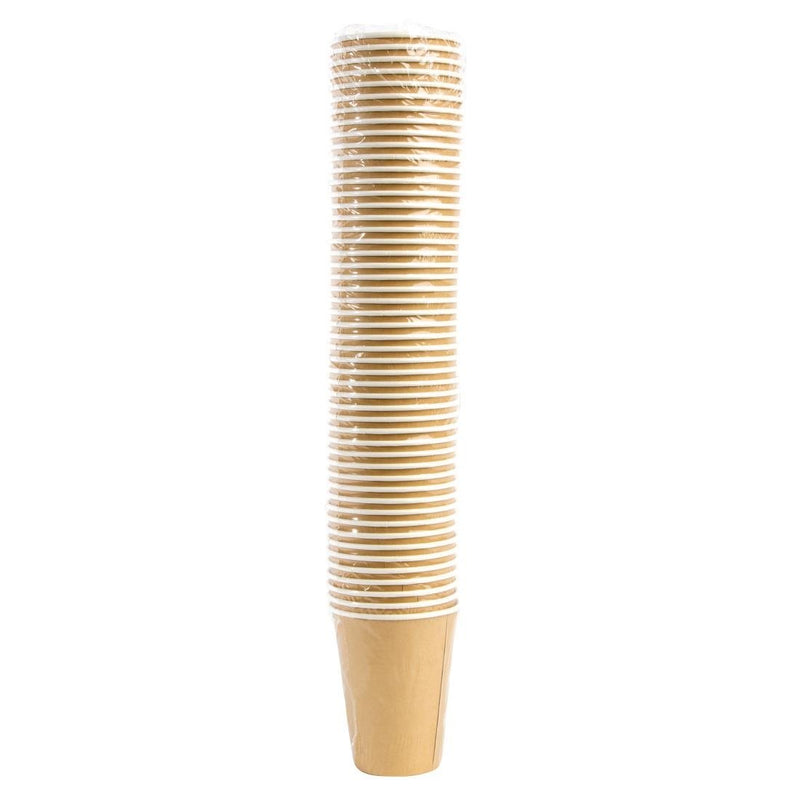 Fiesta Recyclable Takeaway Coffee Cups Single Wall Brown 340ml (Pack of 1000) GF032
