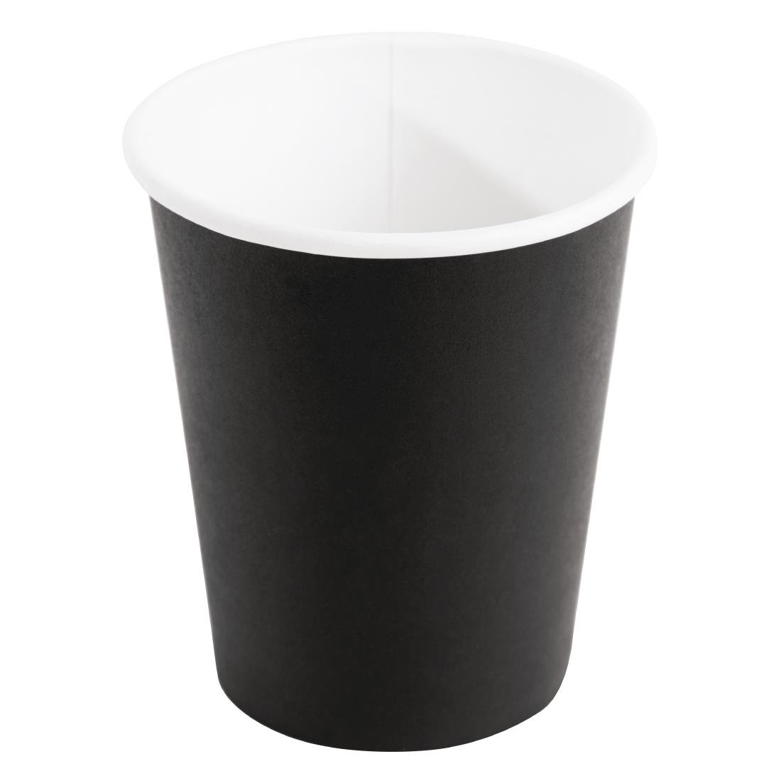 Fiesta Recyclable Takeaway Coffee Cups Single Wall Black 225ml (Pack of 1000) GF040