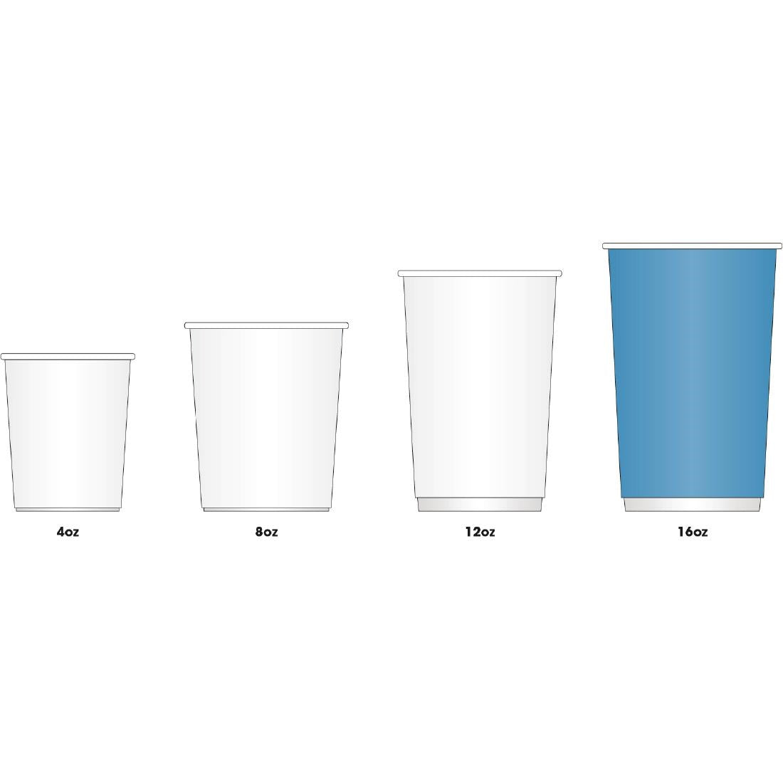 Fiesta Recyclable Takeaway Coffee Cups Single Wall Black 450ml (Pack of 1000) GF044