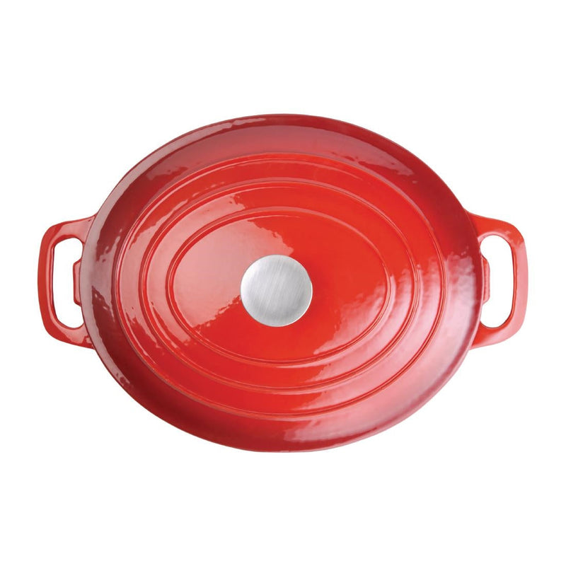Vogue Red Oval Casserole Dish 6Ltr GH314