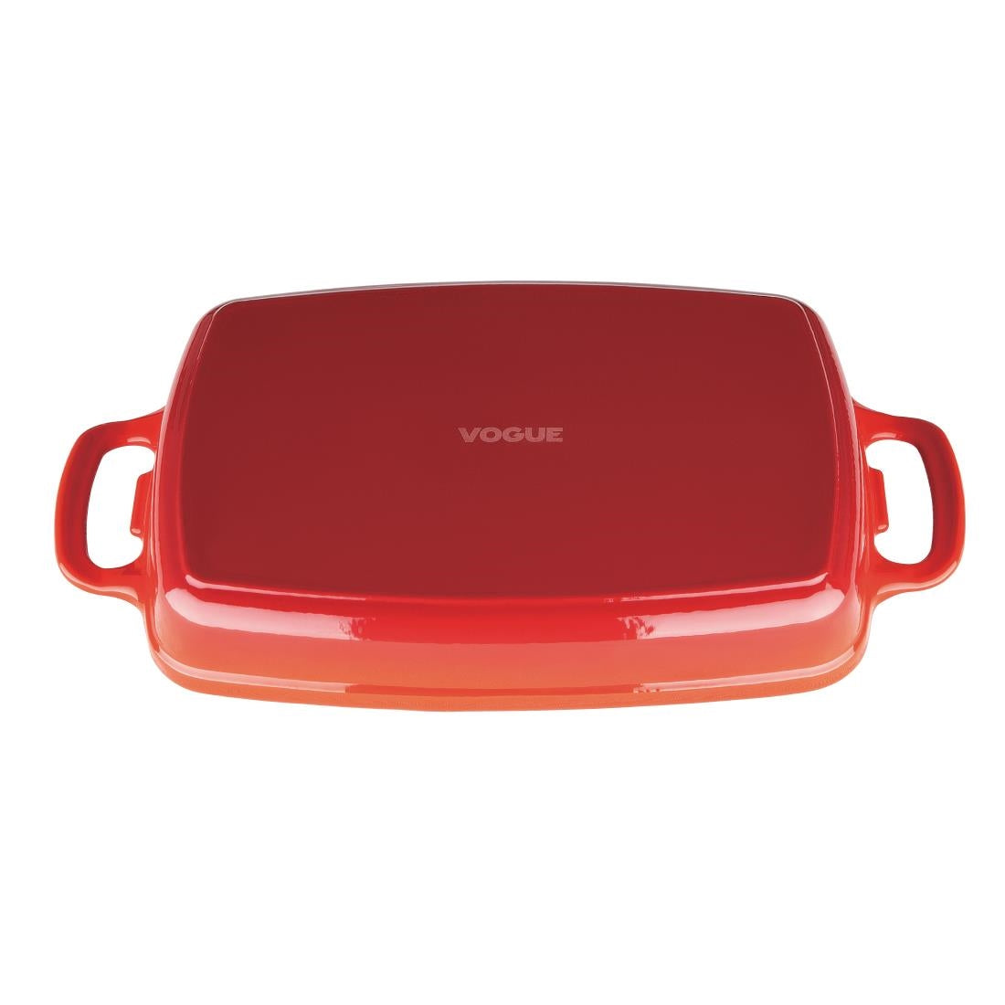 Vogue Red Rectangular Cast Iron Dish 1.8Ltr GH319