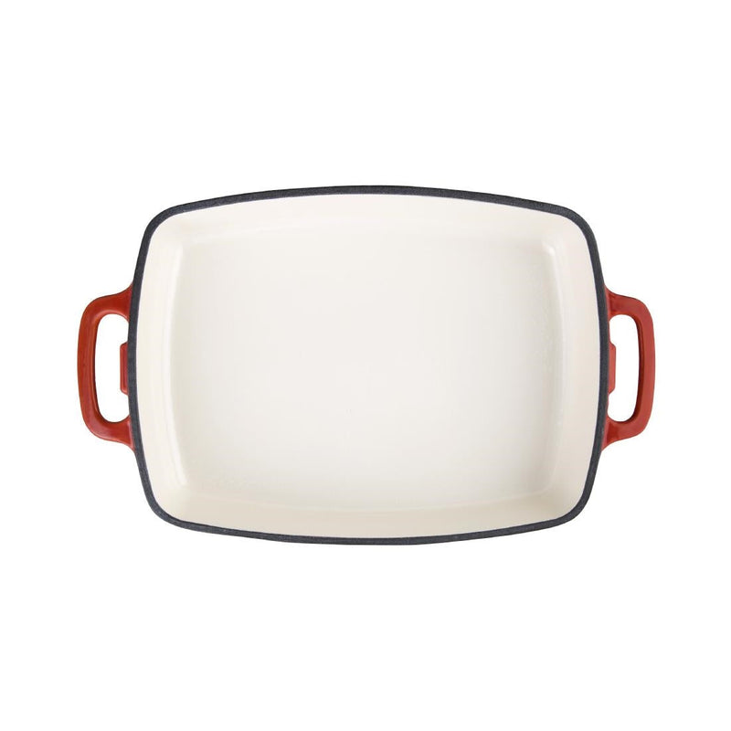 Vogue Red Rectangular Cast Iron Dish 1.8Ltr GH319