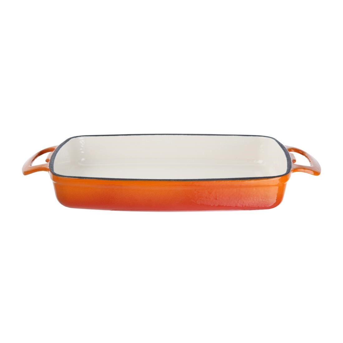 Vogue Orange Rectangular Cast Iron Dish 1.8Ltr GH321
