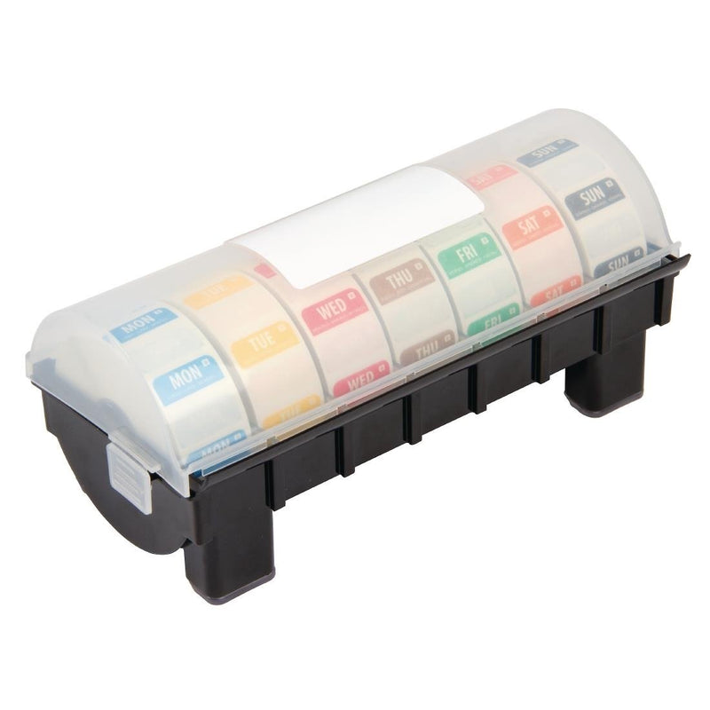 Vogue Dissolvable Colour Coded Food Labels Starter Kit with 1" Dispenser GH474