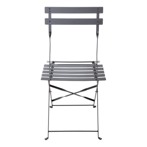 GH553 Bolero Black Pavement Style Steel Folding Chairs (Pack of 2) GH553
