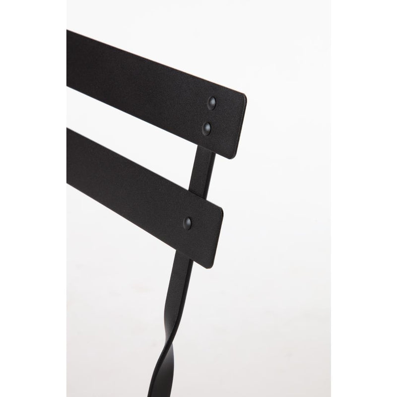 Bolero Black Pavement Style Steel Folding Chairs (Pack of 2) GH553