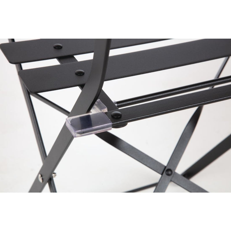 Bolero Black Pavement Style Steel Folding Chairs (Pack of 2) GH553
