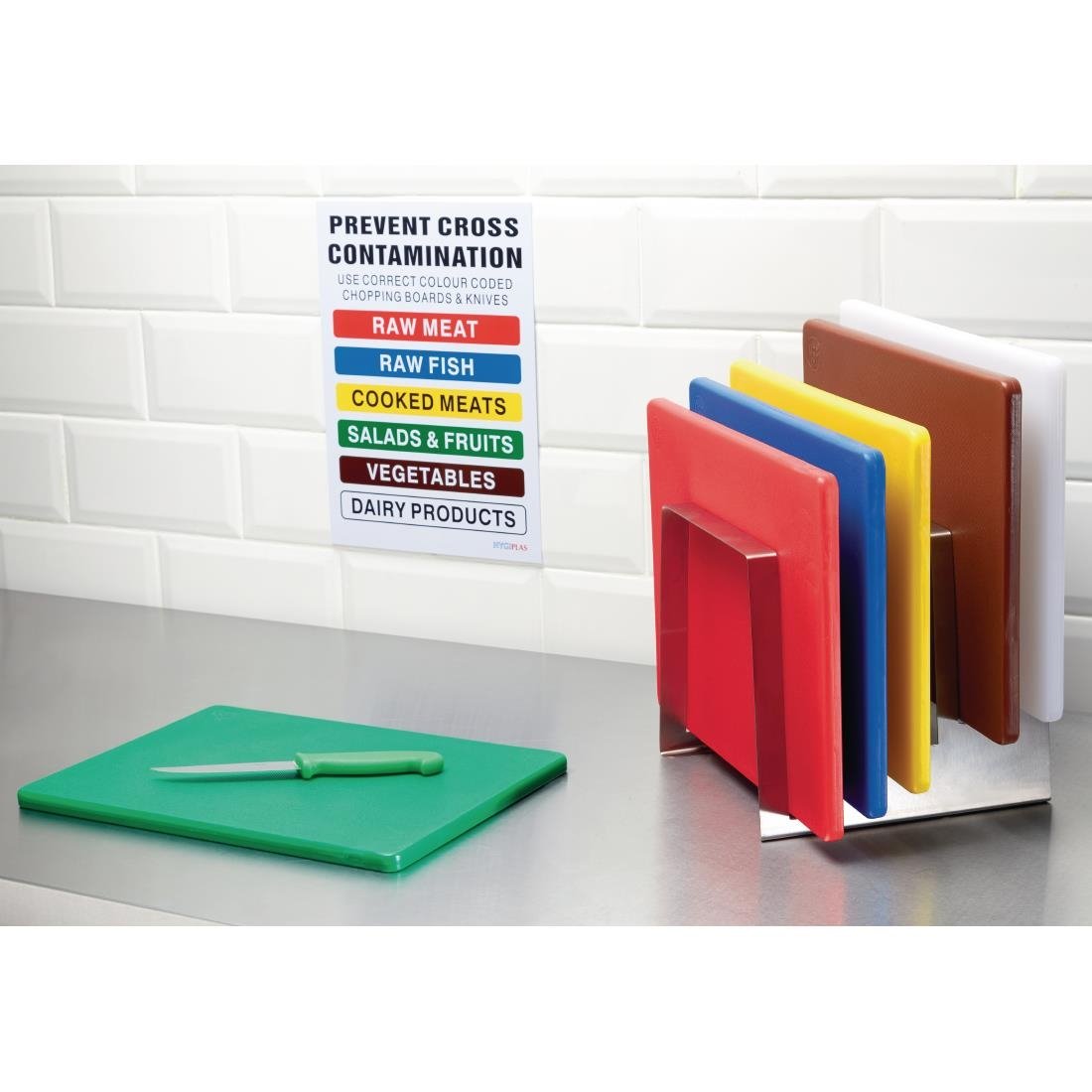 Hygiplas Tiered 6 slot Chopping Board Rack J251
