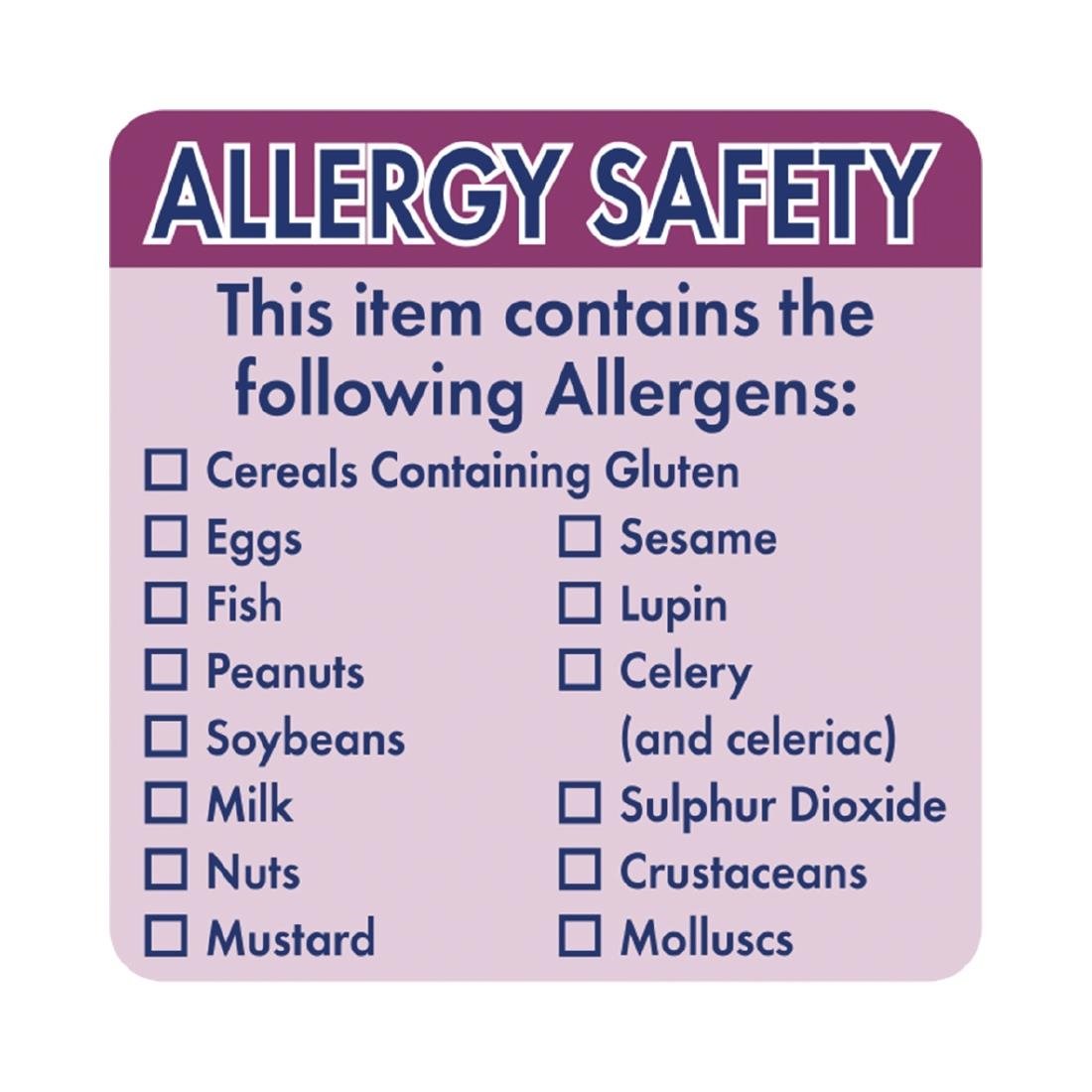 Vogue Allergen Food Labels GJ058