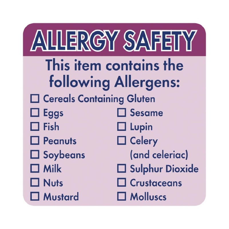 Vogue Allergen Food Labels GJ058