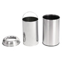 Bolero Stainless Steel Open Lid Bullet Bin Silver 40 Litre GK972