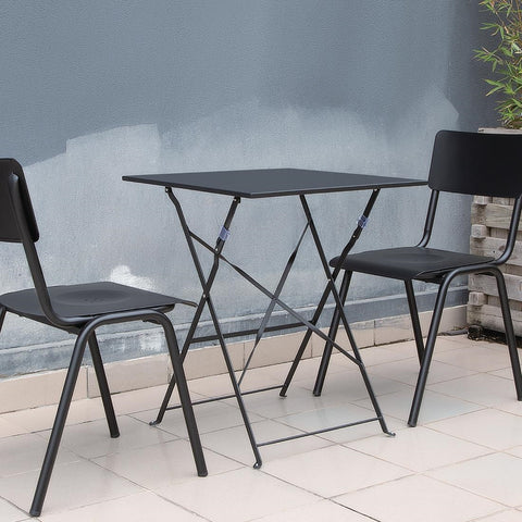 GK989 Bolero Black Square Pavement Style Steel Table GK989