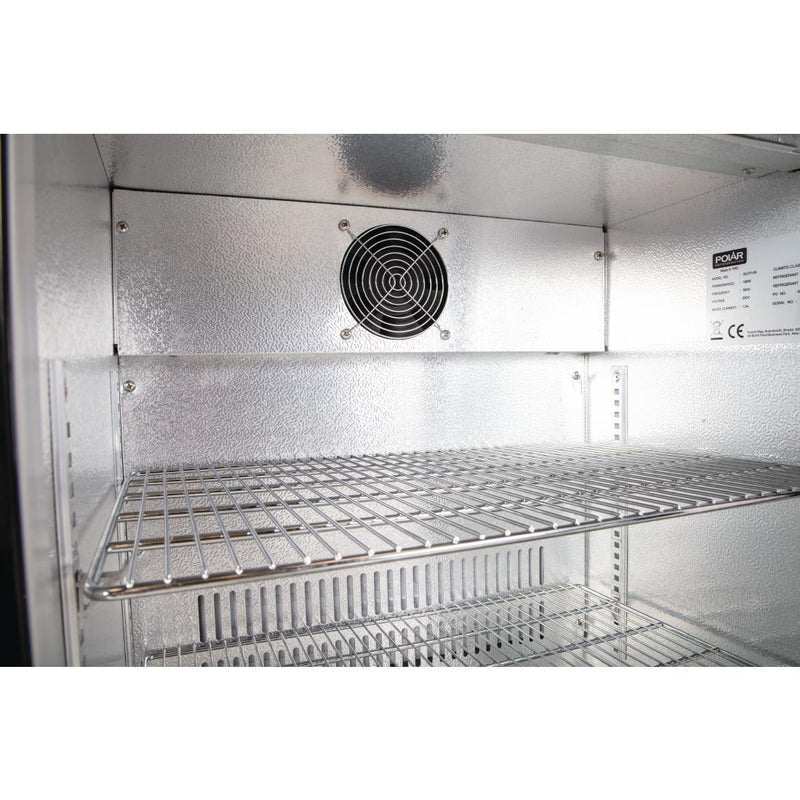 Polar G-Series 900mm Single Solid Door Back Bar Cooler in Black 138Ltr GL015-A