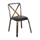 Bolero Antique Copper Steel Chairs with Black PU Seat (Pack of 4) GM648