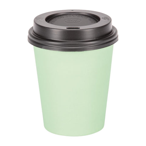 Fiesta Recyclable Takeaway Coffee Cups Single Wall Turquoise 225ml (Pack of 50) GP400