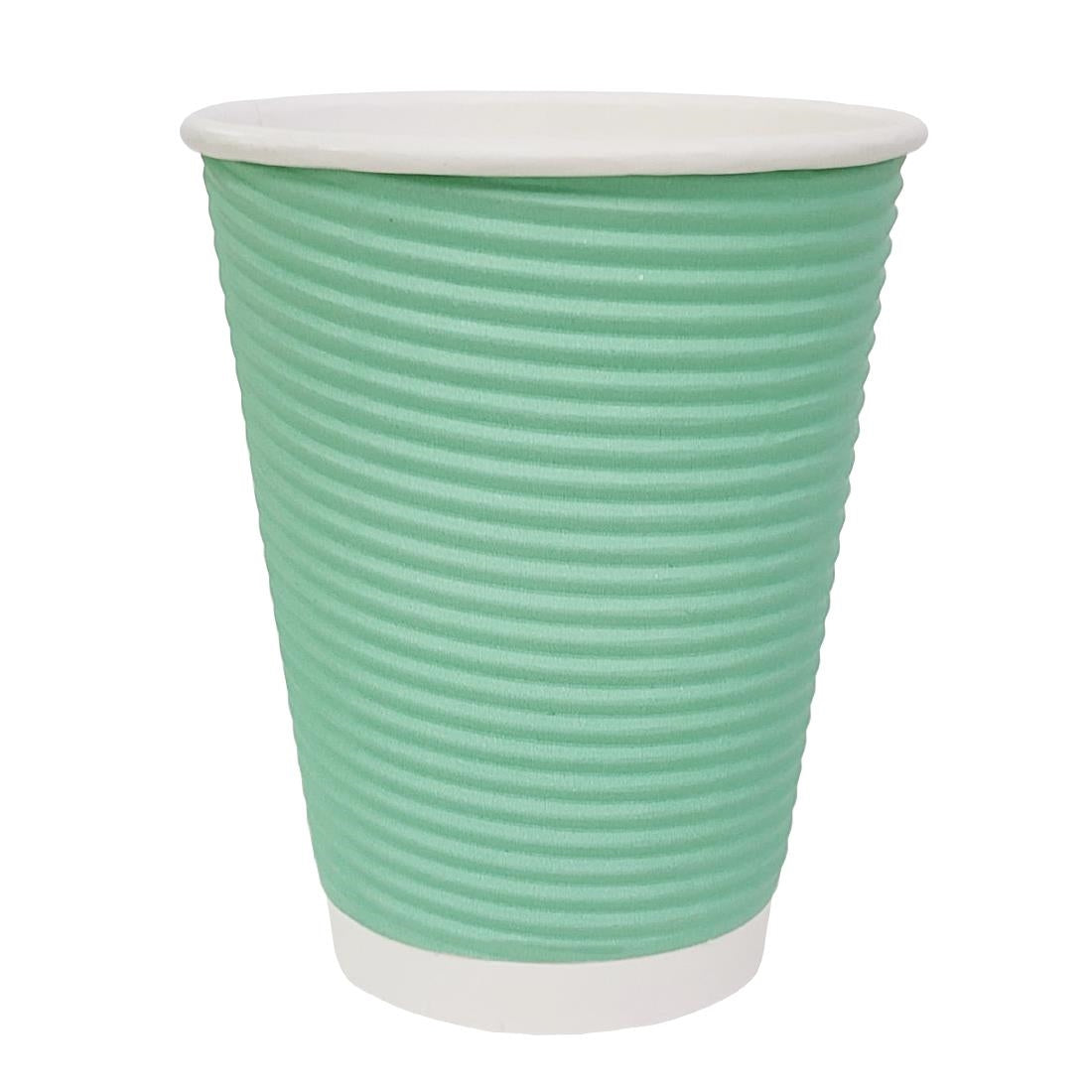 Fiesta Recyclable Takeaway Coffee Cups Ripple Wall Turquoise 225ml (Pack of 500) GP421