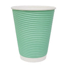 Fiesta Recyclable Takeaway Coffee Cups Ripple Wall Turquoise 225ml (Pack of 500) GP421