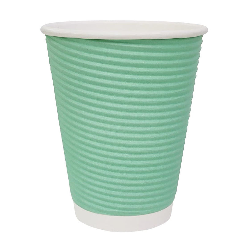 Fiesta Recyclable Takeaway Coffee Cups Ripple Wall Turquoise 340ml (Pack of 500) GP422
