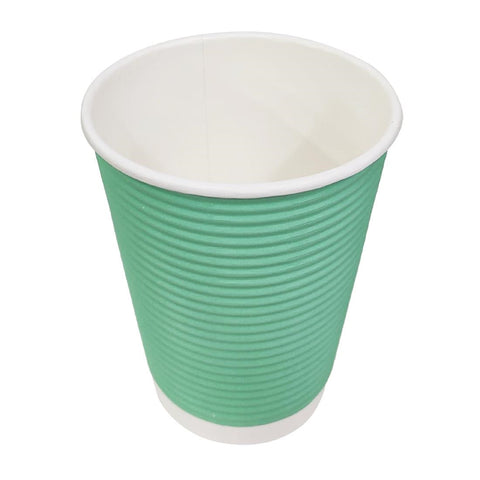 Fiesta Recyclable Takeaway Coffee Cups Ripple Wall Turquoise 340ml (Pack of 500) GP422