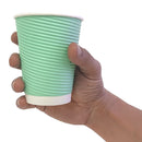 Fiesta Recyclable Takeaway Coffee Cups Ripple Wall Turquoise 340ml (Pack of 500) GP422
