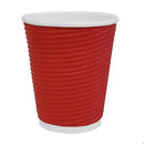 Fiesta Recyclable Takeaway Coffee Cups Ripple Wall Red 225ml (Pack of 500) GP427