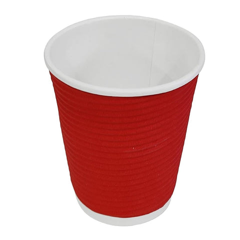 Fiesta Recyclable Takeaway Coffee Cups Ripple Wall Red 225ml (Pack of 500) GP427