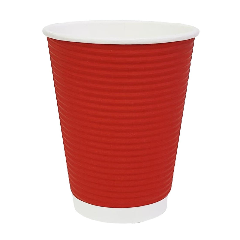 Fiesta Recyclable Takeaway Coffee Cups Ripple Wall Red 340ml (Pack of 500) GP428