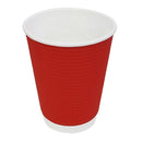 Fiesta Recyclable Takeaway Coffee Cups Ripple Wall Red 340ml (Pack of 25) GP425