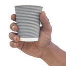Fiesta Recyclable Takeaway Coffee Cups Ripple Wall Charcoal 225ml (Pack of 500) GP433