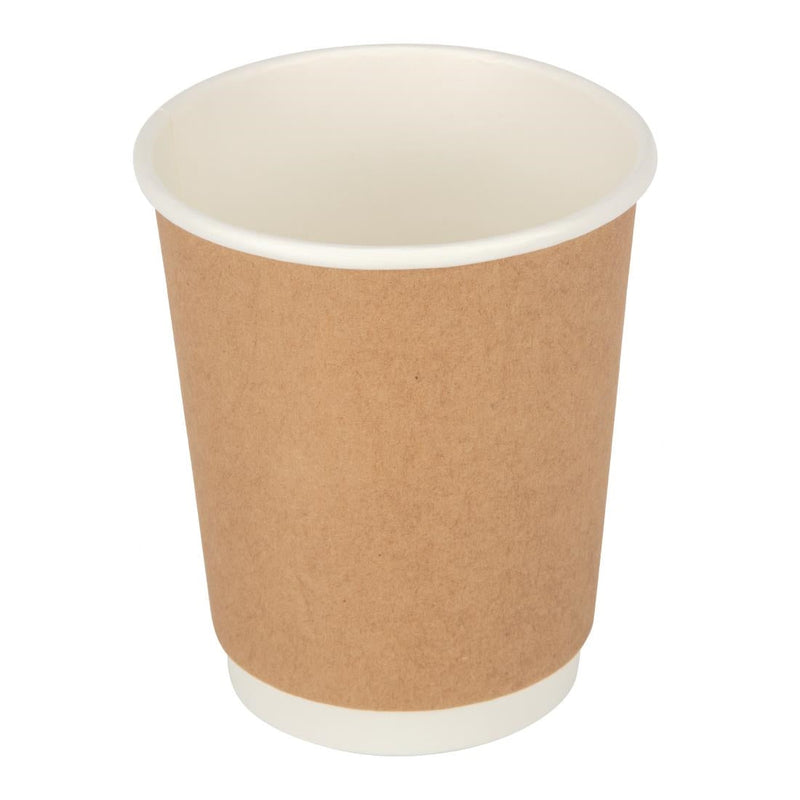Fiesta Recyclable Takeaway Coffee Cups Double Wall Kraft 225ml (Pack of 500) GP439