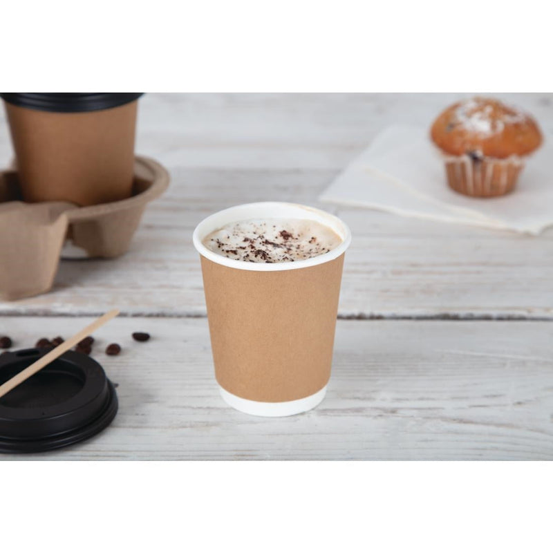 Fiesta Recyclable Takeaway Coffee Cups Double Wall Kraft 225ml (Pack of 500) GP439