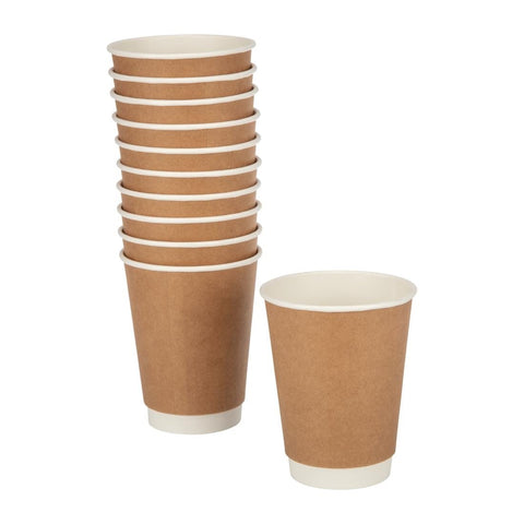 Fiesta Recyclable Takeaway Coffee Cups Double Wall Kraft 340ml (Pack of 500) GP440