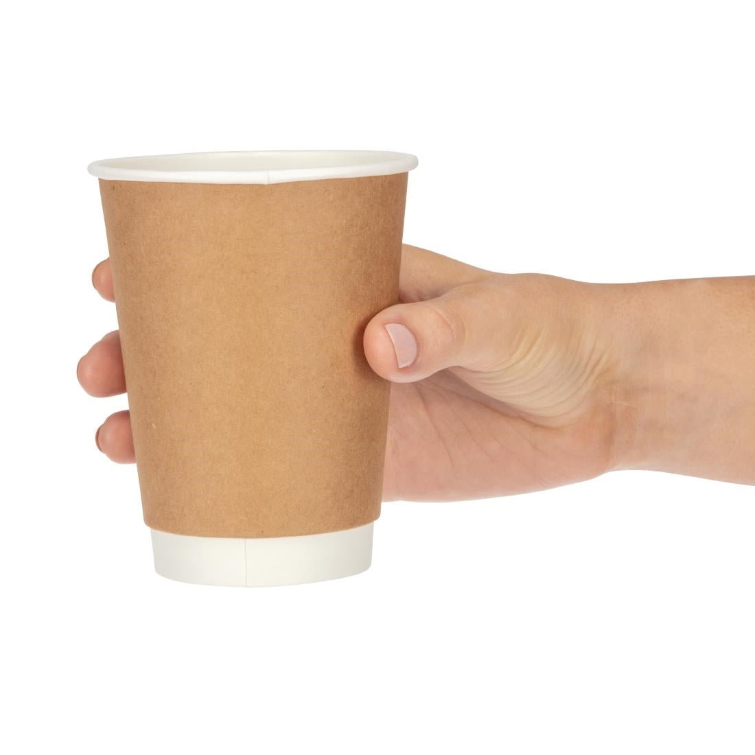 Fiesta Recyclable Takeaway Coffee Cups Double Wall Kraft 340ml (Pack of 25) GP437