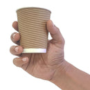 Fiesta Recyclable Takeaway Coffee Cups Ripple Wall Kraft 225ml (Pack of 500) GP442