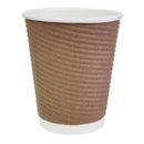 Fiesta Recyclable Takeaway Coffee Cups Ripple Wall Kraft 225ml (Pack of 500) GP442