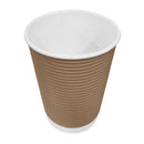 Fiesta Recyclable Takeaway Coffee Cups Ripple Wall Kraft 225ml (Pack of 500) GP442
