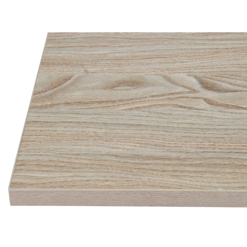 Bolero Pre-drilled Square Table Top Antique Natural 600mm GR325