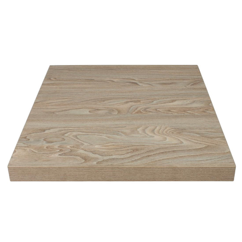 Bolero Pre-drilled Square Table Top Antique Natural 600mm GR325