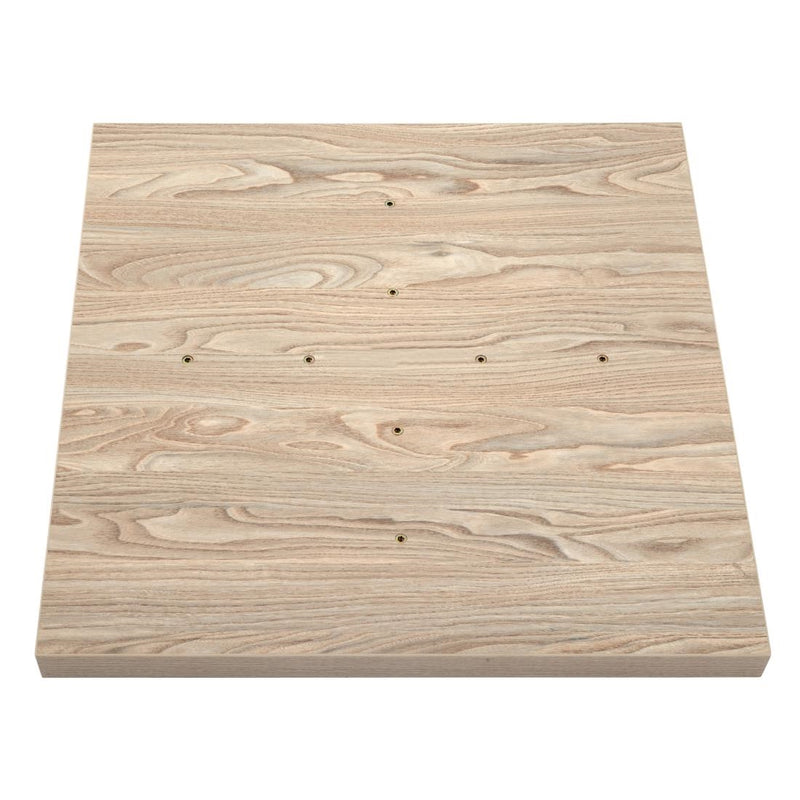 Bolero Pre-drilled Square Table Top Antique Natural 700mm GR331
