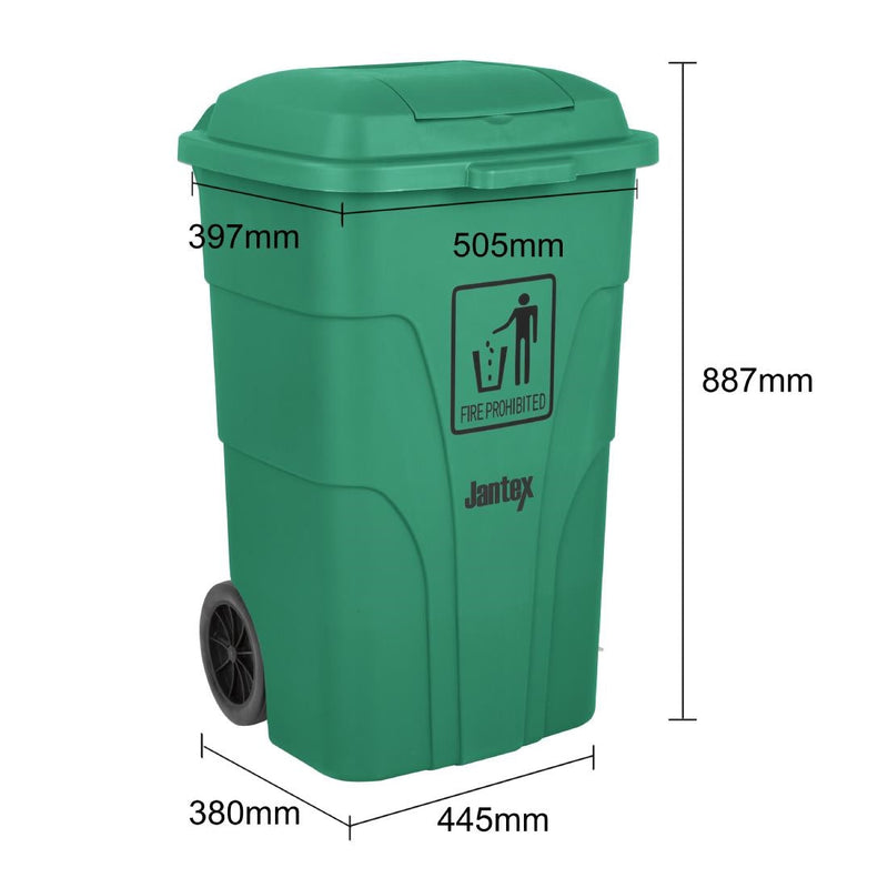 Jantex 120Ltr Wheelie Bin with Foot Pedal Green HC924
