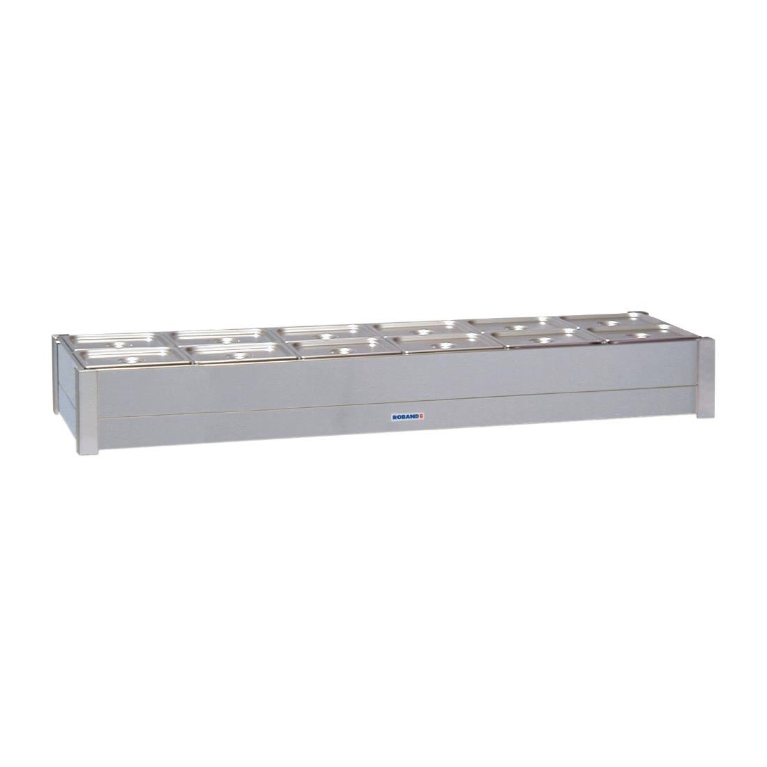 Roband Hot Bain-Marie BM26A fits 2 row x 6 1/2 size pans 12x 1/2 size 100mm pans & lids included HJ525