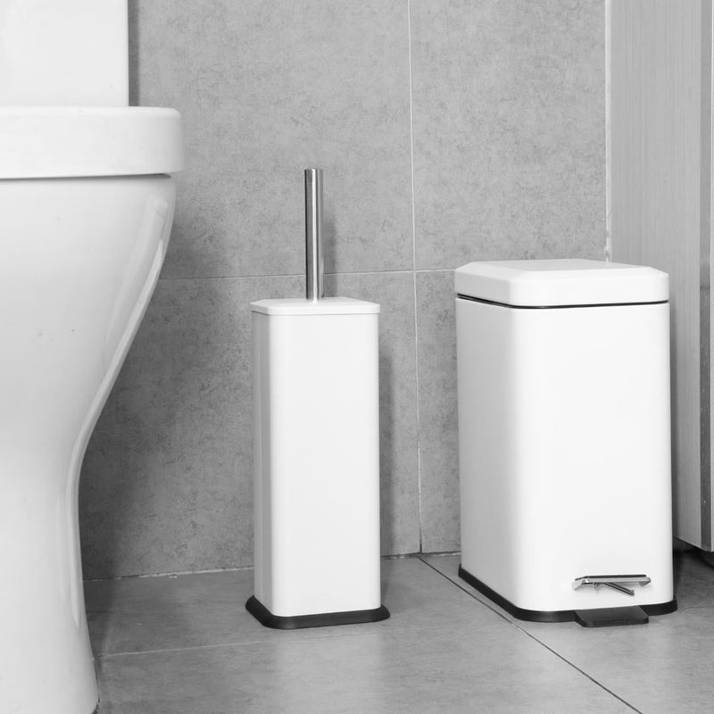 Jantex Square Toilet Brush and Holder - White HT477